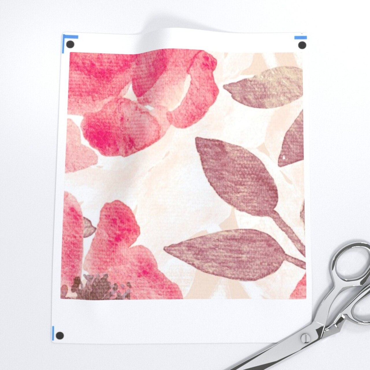 Watercolor Bloom Pink On Cream Extra Large Romantic Feminine Custom Printed Fabric by Spoonflower Various Fabrics by the Yard or Fat Quarter